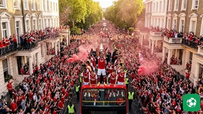 Biển người nhuộm đỏ London: Arsenal diễu hành rước cúp Premier League sau 22 năm chờ đợi